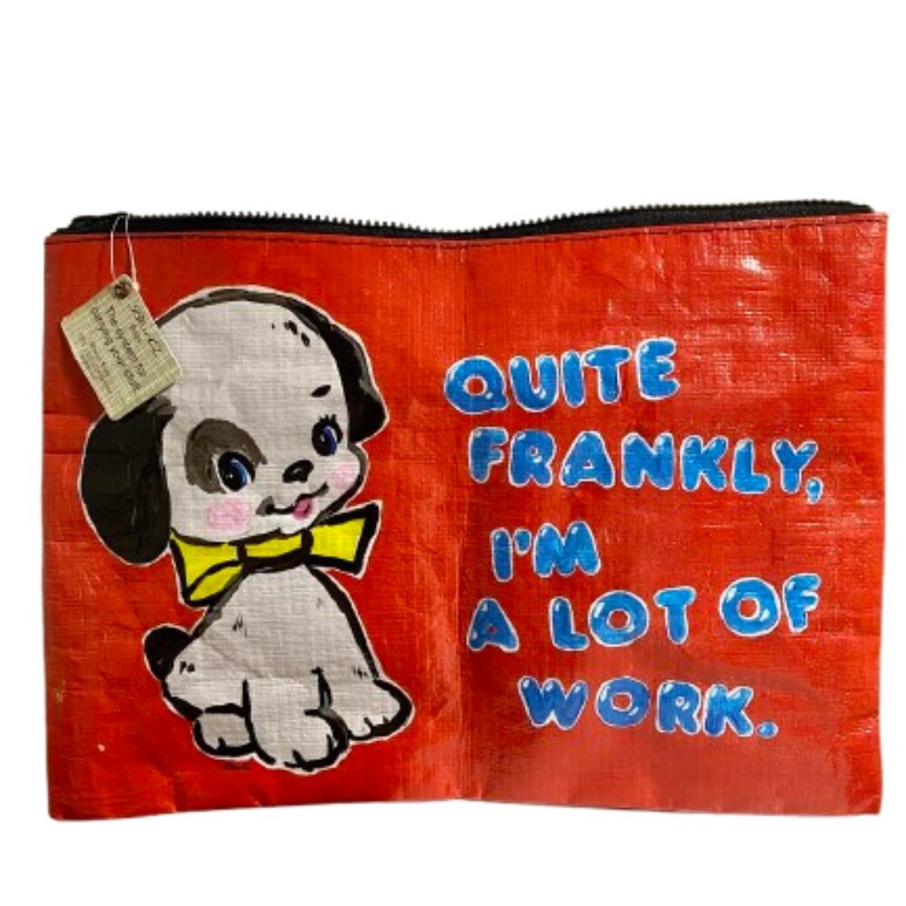 Blue Q Jumbo Zipper Pouch Cute Puppy Dog Bag
